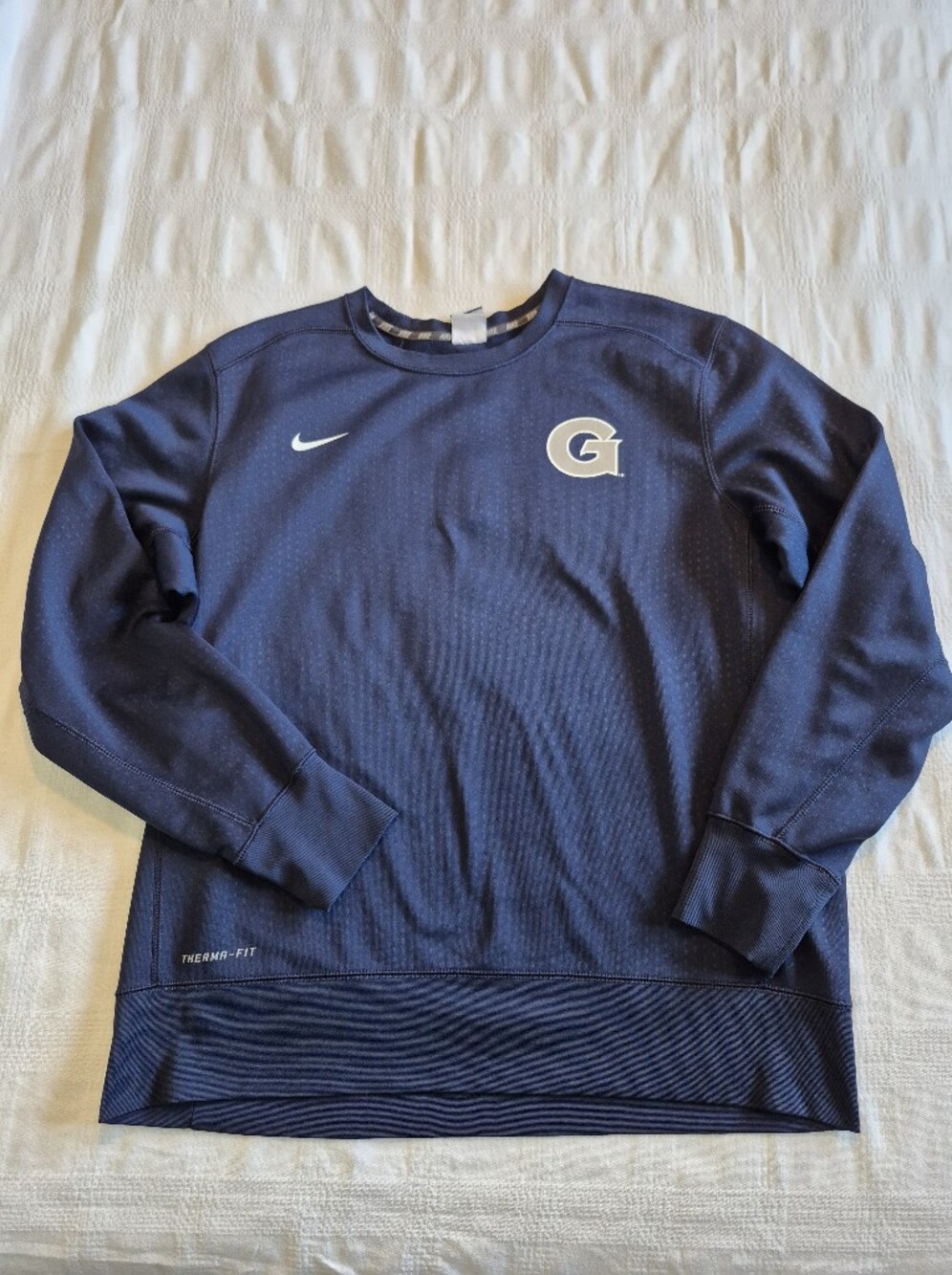 Nike mens XL navy sweatshirt GUC minor seam defect pictured no holes